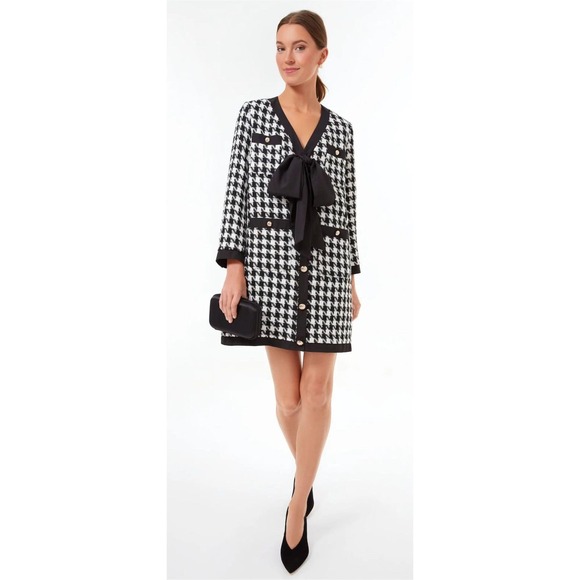 Pomander Place Dresses & Skirts - Tuckernuck XXXL Coco Bow Tweed Houndstooth Suit Dress NWOT *Flaw*
